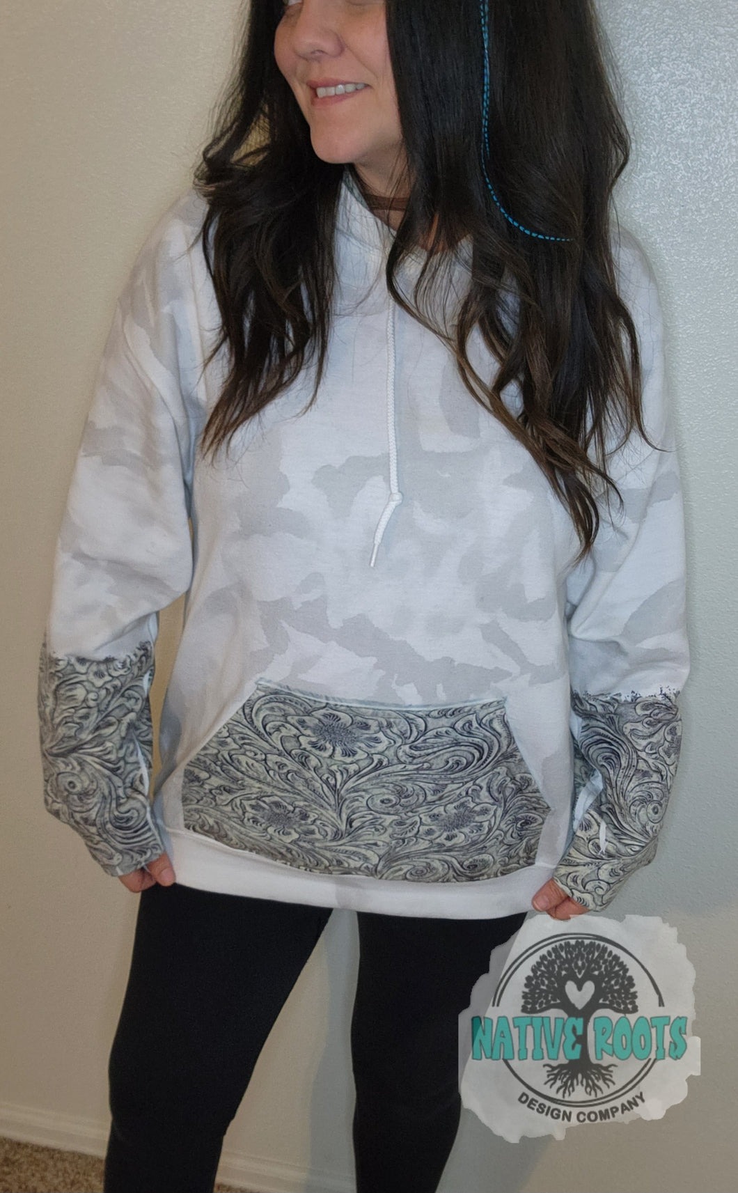 Tooled leather pattern Hoody