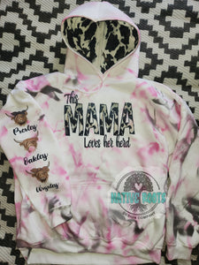 Mama Cow Hide Hoody with custom names