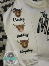 Load image into Gallery viewer, Mama Cow Hide Hoody with custom names
